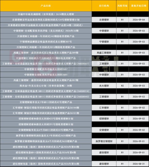 理财QDII额度扩容9.4亿美元!美元理财扎堆上新,业绩基准普遍站上“3字头”